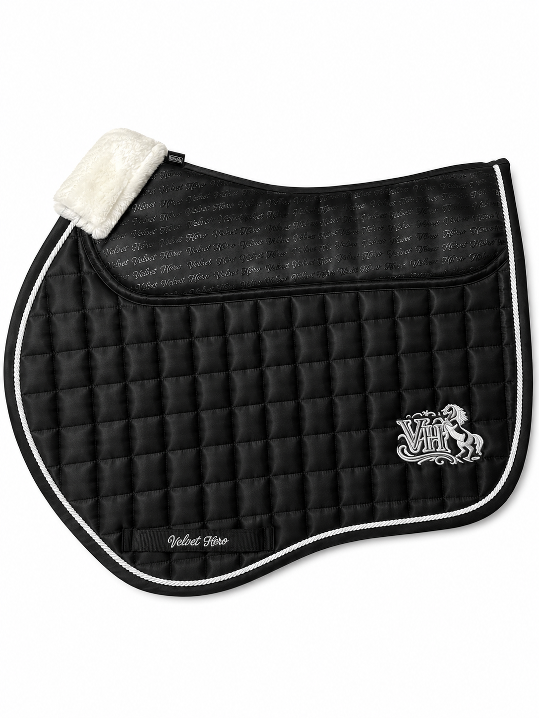 VH Black GP Numnah With Fur